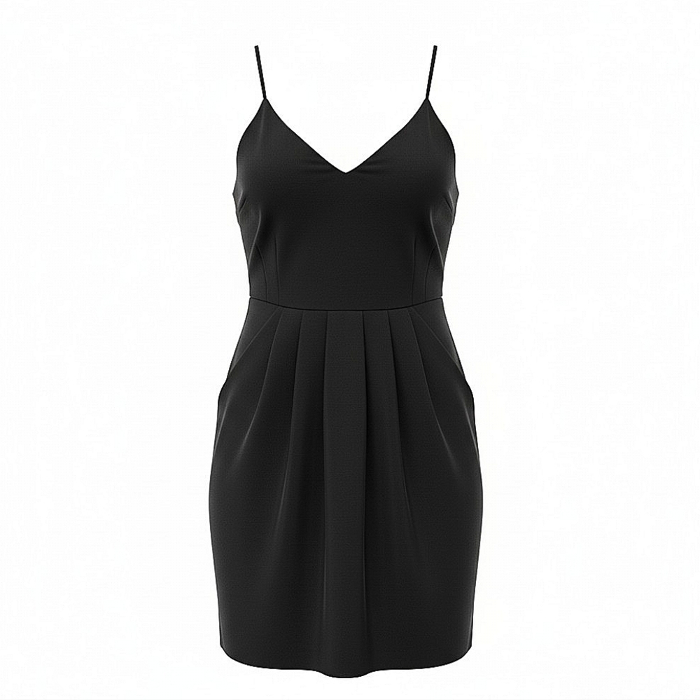 NWT! Collective Concepts Pleat Front Classic Little Black Dress
